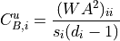 C_{B,i}^u = \frac{(WA^2)_{ii}}{s_i (d_i - 1)}