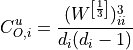 C_{O,i}^u = \frac{(W^{\left[\frac{1}{3}\right]})^3_{ii}}{d_i (d_i - 1)}