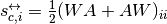 s_{c,i}^{\leftrightarrow} = \frac{1}{2} (WA + AW)_{ii}