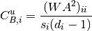 C_{B,i}^u = \frac{(WA^2)_{ii}}{s_i (d_i - 1)}