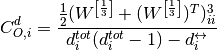 C_{O,i}^d = \frac{\frac{1}{2}(W^{\left[\frac{1}{3}\right]} + (W^{\left[\frac{1}{3}\right]})^T)^3_{ii}}{d_i^{tot}(d_i^{tot} - 1) - d_i^{\leftrightarrow}}
