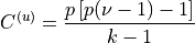 C^{(u)} = \frac{p \left[ p(\nu - 1) - 1 \right]}{k - 1}