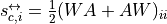 s_{c,i}^{\leftrightarrow} = \frac{1}{2} (WA + AW)_{ii}