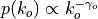 p(k_o) \propto k_o^{-\gamma_o}
