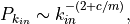 P_{k_{in}} \sim k_{in}^{-(2 + c/m)},
