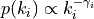 p(k_i) \propto k_i^{-\gamma_i}