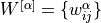 W^{[\alpha]} = \{ w^\alpha_{ij} \}