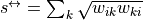 s^{\leftrightarrow} = \sum_k \sqrt{w_{ik}w_{ki}}