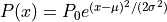 P(x) = P_0 e^{(x - \mu)^2/(2\sigma^2)}